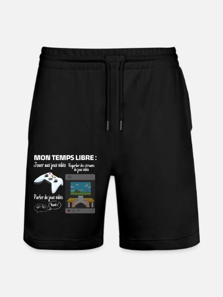 Meine Freizeit: 100% Gaming - Stanley/Stella Unisex Bio Joggingshorts Trainer  - Schwarz