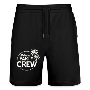 Mallorca Party Crew Sommer, Sonne & Partyfeeling - Stanley/Stella Unisex Bio Joggingshorts Trainer  - Schwarz - Vorne - Nik (191cm) & Marisol (170cm)