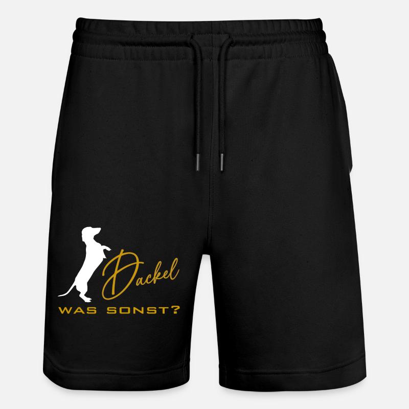 Dackel was sonst - Dackelsilhouette Dackelspruch - Stanley/Stella Unisex Bio Joggingshorts Trainer  - Schwarz