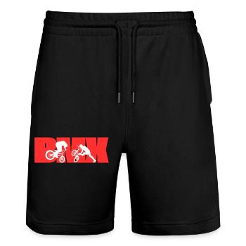 BMX - Stanley/Stella Unisex Bio Joggingshorts Trainer  - Schwarz - Vorne - Nik (191cm) & Marisol (170cm)