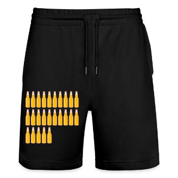 25 Bierflaschen - Bier - 25 Jahre - 25. Geburtstag - Stanley/Stella Unisex Bio Joggingshorts Trainer  - Schwarz - Vorne - Nik (191cm) & Marisol (170cm)
