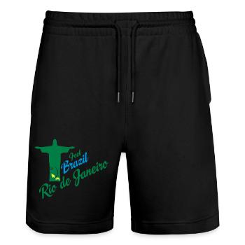 rio de janeiro - Stanley/Stella Trainer Unisex Organic Jogging Shorts - black - Front - Nik (191cm) & Marisol (170cm)