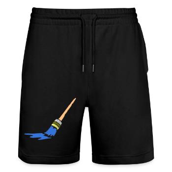 Abstract brush art for creative minds - Stanley/Stella Trainer Unisex Organic Jogging Shorts - black - Front - Nik (191cm) & Marisol (170cm)