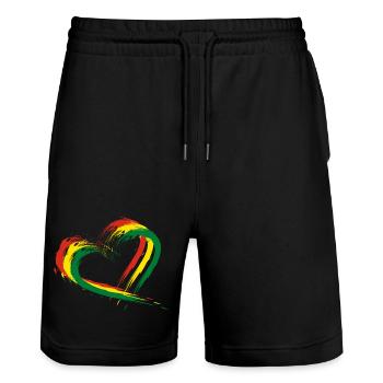 Bolivia - Stanley/Stella Trainer Unisex Organic Jogging Shorts - black - Front - Nik (191cm) & Marisol (170cm)