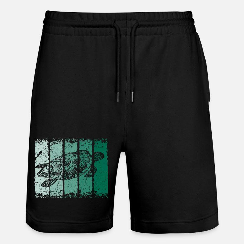 Schildkröte - Stanley/Stella Unisex Bio Joggingshorts Trainer  - Schwarz