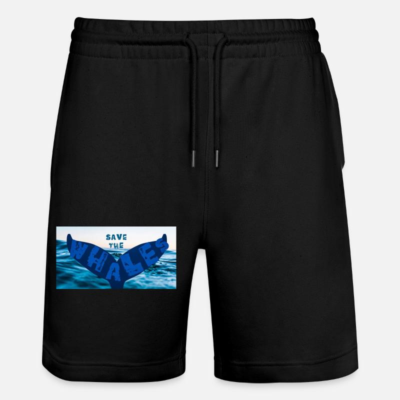 Save the whales - Stanley/Stella Unisex Bio Joggingshorts Trainer - Schwarz