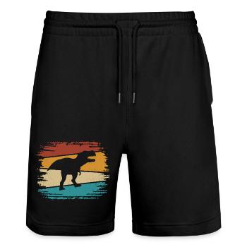 T-Rex - Short de jogging bio TRAINER Stanley/Stella unisexe - noir - Devant - Nik (191cm) & Marisol (170cm)