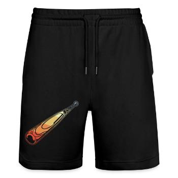 Vintage Baseballschläger - Stanley/Stella Unisex Bio Joggingshorts Trainer  - Schwarz - Vorne - Nik (191cm) & Marisol (170cm)