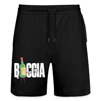 Bocciaspieler Bekleidung mit Boccia Kugeln Boccia - Stanley/Stella Unisex Bio Joggingshorts Trainer  - Schwarz - Vorne - Nik (191cm) & Marisol (170cm)