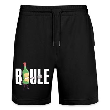 Boule and Wine Boccia Balls Petanque Outfit - Stanley/Stella Trainer Unisex Organic Jogging Shorts - black - Front - Nik (191cm) & Marisol (170cm)
