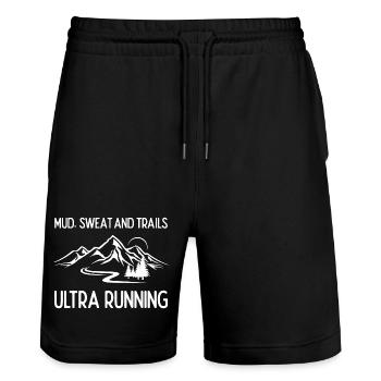 Ultra Running - Mud, Sweat and Trails - Stanley/Stella Trainer Unisex Organic Jogging Shorts - black - Front - Nik (191cm) & Marisol (170cm)
