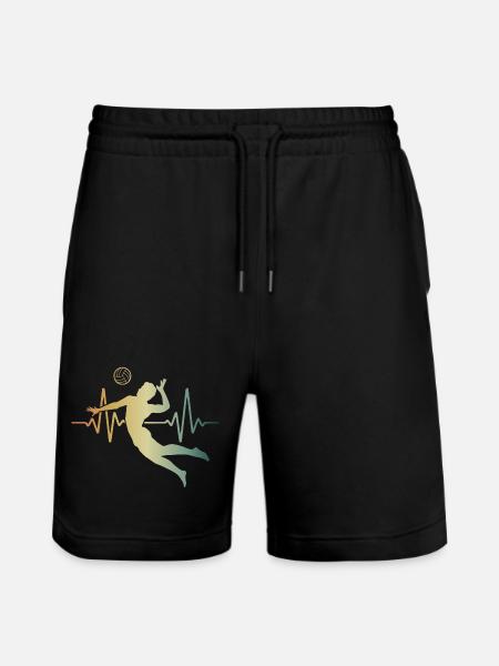 Heartbeat Volleyball ECG Pulse - Short de jogging bio TRAINER Stanley/Stella unisexe - noir