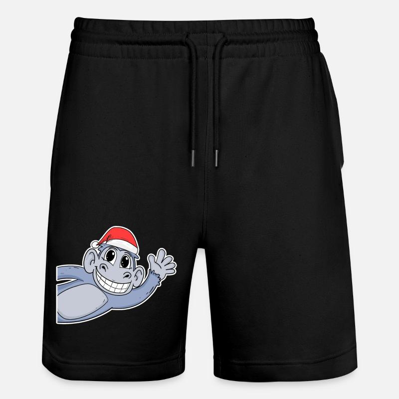Noël singe - Short de jogging bio TRAINER Stanley/Stella unisexe - noir