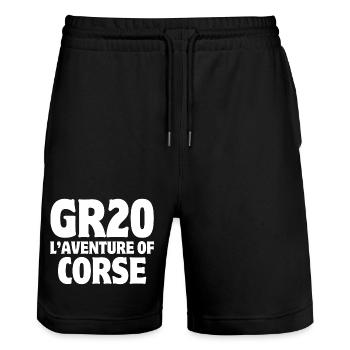 Corsica, island of beauty, Corsican pride - Stanley/Stella Trainer Unisex Organic Jogging Shorts - black - Front - Nik (191cm) & Marisol (170cm)