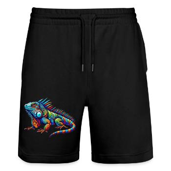 Leguan - Stanley/Stella Unisex Bio Joggingshorts Trainer  - Schwarz - Vorne - Nik (191cm) & Marisol (170cm)
