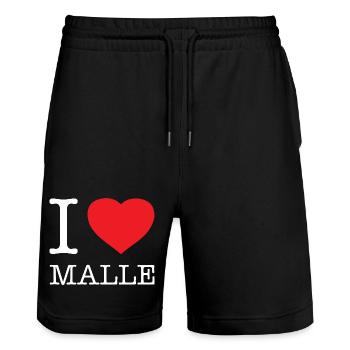 J’ADORE MALLE - Short de jogging bio TRAINER Stanley/Stella unisexe - noir - Devant - Nik (191cm) & Marisol (170cm)