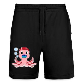 Octopus Baby Pacifier - Stanley/Stella Trainer Unisex Organic Jogging Shorts - black - Front - Nik (191cm) & Marisol (170cm)