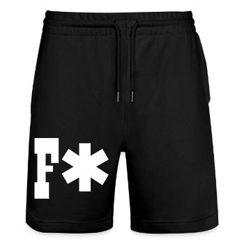 F* - Stanley/Stella Unisex Bio Joggingshorts Trainer  - Schwarz - Vorne - Nik (191cm) & Marisol (170cm)