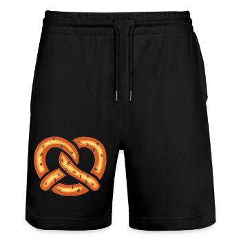 Lustige Brezel Cartoon Illustration - Stanley/Stella Unisex Bio Joggingshorts Trainer  - Schwarz - Vorne - Nik (191cm) & Marisol (170cm)