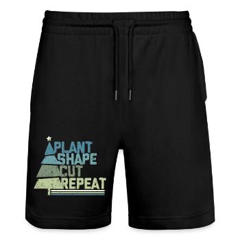 Weihnachtsbaum Züchter Plant Shape Cut - Stanley/Stella Unisex Bio Joggingshorts Trainer  - Schwarz - Vorne - Nik (191cm) & Marisol (170cm)