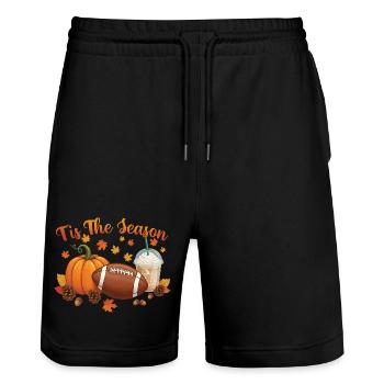 Tis The Season Fall Holiday Autumn Cheer - Stanley/Stella Trainer Unisex Organic Jogging Shorts - black - Front - Nik (191cm) & Marisol (170cm)