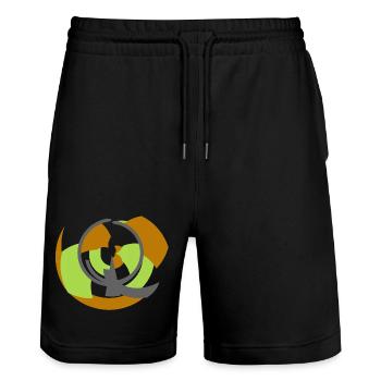 Spiral Orbit Abstract Geometry - Stanley/Stella Trainer Unisex Organic Jogging Shorts - black - Front - Nik (191cm) & Marisol (170cm)