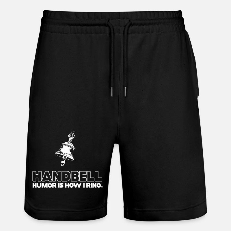 Handbell Humor Ring Tee - Stanley/Stella Trainer Unisex Organic Jogging Shorts - black