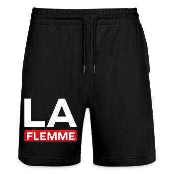 Faul - Stanley/Stella Unisex Bio Joggingshorts Trainer  - Schwarz - Vorne - Nik (191cm) & Marisol (170cm)