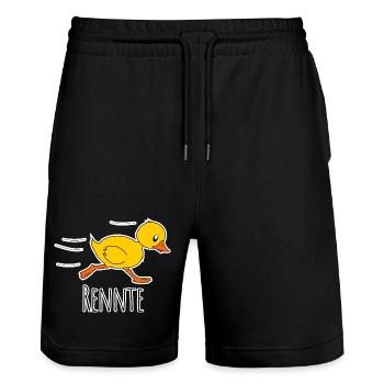 Course drôle pour joggeurs et marathon - Short de jogging bio TRAINER Stanley/Stella unisexe - noir - Devant - Nik (191cm) & Marisol (170cm)