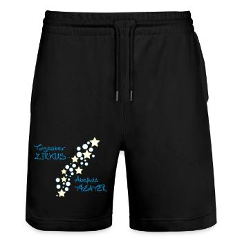 Tagüber Zirkus – Abends Theater - Stanley/Stella Unisex Bio Joggingshorts Trainer  - Schwarz - Vorne - Nik (191cm) & Marisol (170cm)