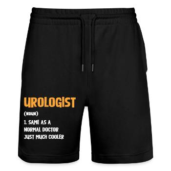 Urologe Humor Shirt - Stanley/Stella Unisex Bio Joggingshorts Trainer  - Schwarz - Vorne - Nik (191cm) & Marisol (170cm)