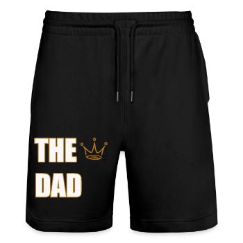 THE DAD – Design audacieux et classique de la déclaration paternelle - Short de jogging bio TRAINER Stanley/Stella unisexe - noir - Devant - Nik (191cm) & Marisol (170cm)