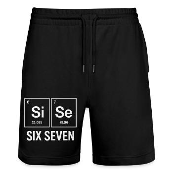 Six Seven 67 Meme Humor Elements Chemistry - Stanley/Stella Trainer Unisex Organic Jogging Shorts - black - Front - Nik (191cm) & Marisol (170cm)