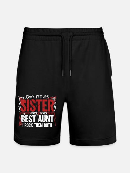 Sister Best Aunt Rock - Stanley/Stella Trainer Unisex Organic Jogging Shorts - black