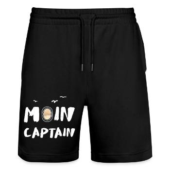Moin Captain Porthole Sea Holiday Recreation Coast - Short de jogging bio TRAINER Stanley/Stella unisexe - noir - Devant - Nik (191cm) & Marisol (170cm)
