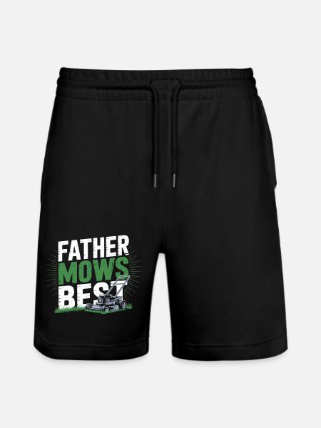 Far haveplæneklipper siger gave til far - Stanley/Stella Trainer økologiske unisex joggingshorts - sort