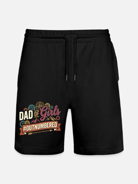 Papa des filles surpassés en nombre Papa au tournevis - Short de jogging bio TRAINER Stanley/Stella unisexe - noir