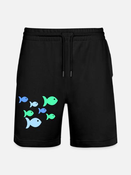 Pastel Fish Tropical Sea Fish - Stanley/Stella Trainer Unisex Organic Jogging Shorts - black