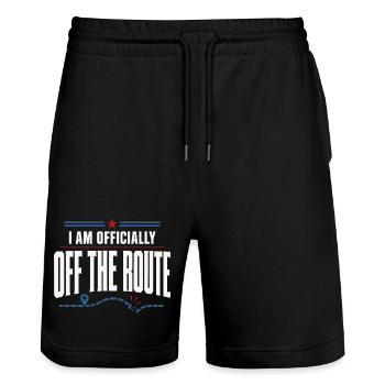 Retired Postman Retired Postman - Stanley/Stella Trainer Unisex Organic Jogging Shorts - black - Front - Nik (191cm) & Marisol (170cm)