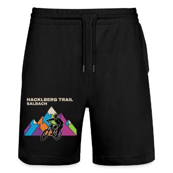 Vétérisme VTT sur Hacklberg Trail - Short de jogging bio TRAINER Stanley/Stella unisexe - noir - Devant - Nik (191cm) & Marisol (170cm)