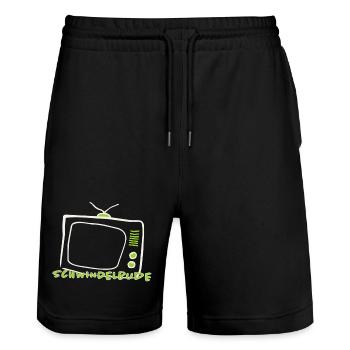 Media Review Shirt – Swindle Retro TV - Stanley/Stella Trainer Unisex Organic Jogging Shorts - black - Front - Nik (191cm) & Marisol (170cm)