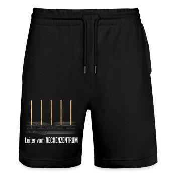 Leiter Vom Rechenzentrum Gartenarbeit Gärtner - Stanley/Stella Unisex Bio Joggingshorts Trainer  - Schwarz - Vorne - Nik (191cm) & Marisol (170cm)