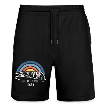 Sciliar Sciliar Dolomites Italy Hiking South Tyrol - Stanley/Stella Trainer Unisex Organic Jogging Shorts - black - Front - Nik (191cm) & Marisol (170cm)