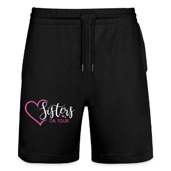 Sœurs Sœurs Sœurs en tournée Frères et sœurs - Short de jogging bio TRAINER Stanley/Stella unisexe - noir - Devant - Nik (191cm) & Marisol (170cm)