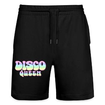 Discoqueen 70er Jahre Party groovy 70s Disco Queen - Stanley/Stella Unisex Bio Joggingshorts Trainer  - Schwarz - Vorne - Nik (191cm) & Marisol (170cm)