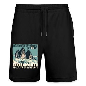 Tre Cime Lavaredo Dolomiti Three Peaks Dolomites - Stanley/Stella Trainer Unisex Organic Jogging Shorts - black - Front - Nik (191cm) & Marisol (170cm)