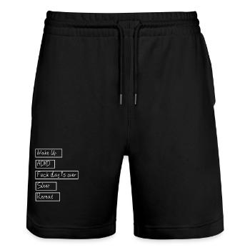 ADHD daily Routine / ADHS - Stanley/Stella Unisex Bio Joggingshorts Trainer  - Schwarz - Vorne - Nik (191cm) & Marisol (170cm)