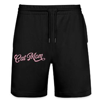 Cat Mom - Stanley/Stella Unisex Bio Joggingshorts Trainer  - Schwarz - Vorne - Nik (191cm) & Marisol (170cm)