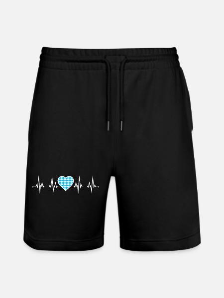Bavaria Heartbeat ECG - Stanley/Stella Trainer Unisex Organic Jogging Shorts - black