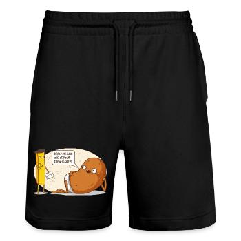 Kartoffel - Stanley/Stella Unisex Bio Joggingshorts Trainer  - Schwarz - Vorne - Nik (191cm) & Marisol (170cm)